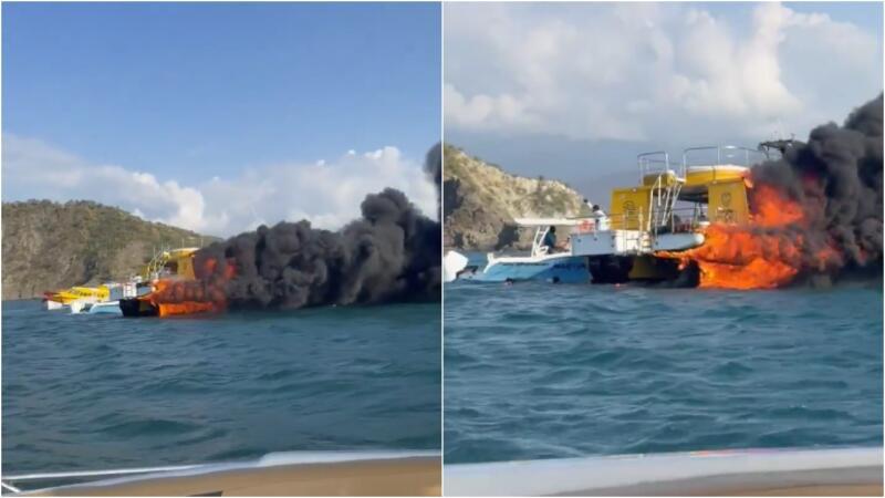 Catamarán Tayrona se incendia en Santa Marta con pasajeros a bordo